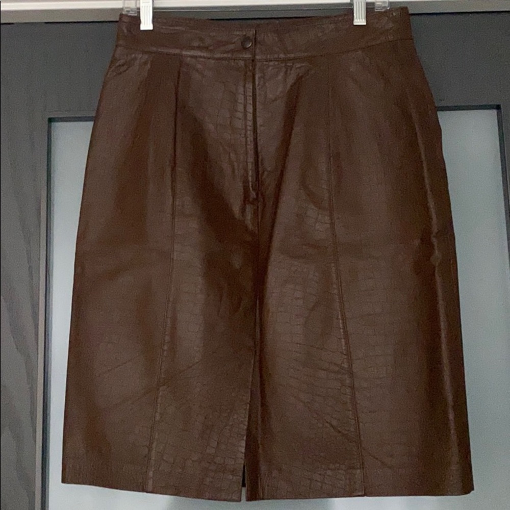 Vintage high waisted leather pencil skirt